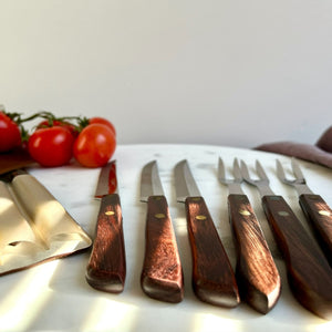 
                
                    Load image into Gallery viewer, Steak knives &amp;amp; forks set (6), stainless steel c1960s
                
            