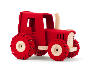 
                
                    Load image into Gallery viewer, XL Toy Tractor, wool felt &amp;amp; NZ pine
                
            