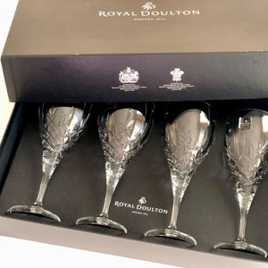 ROYAL DOULTON crystal glass set (4), vintage