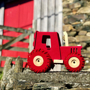 
                
                    Load image into Gallery viewer, XL Toy Tractor, wool felt &amp;amp; NZ pine
                
            
